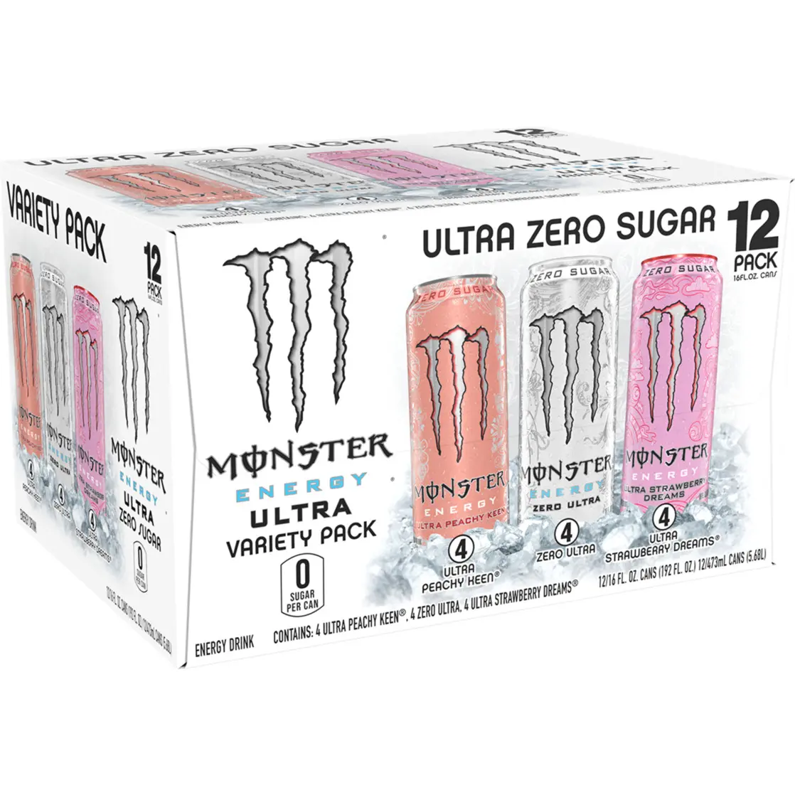 Monster Energy Ultra Variety Pack PKZSD, Sugar Free Energy Drink, 12 Pack - 16 fl oz Monster Energy Ultra Variety Pack PKZSD, Sugar Free Energy Drink, 12 Pack - 16 fl oz