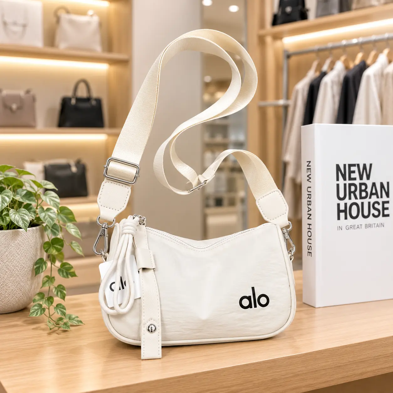 Water-Resistant Mini Shoulder Bag for Women, Lightweight Crescent Crossbody Purse, Adjustable Strap for Daily Travel & Work