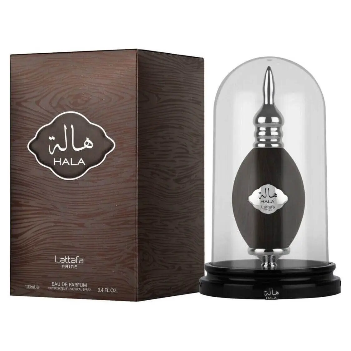 Lattafa Pride Hala EDP, Elegant Unisex Perfume, Oriental Woody and Spicy Fragrance with Notes of Cedarwood and Incense, 3.4 fl oz Spray, Elegant Alluring Fragrance, Perfumes For Women