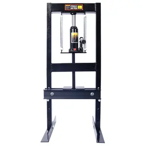 6 Ton Hydraulic Press, H-Frame Adjustable Garage Floor Shop Press with Plates for Metal Bending, Straightening, Bearing Removal, Automotive Repair & Garage Use, Black