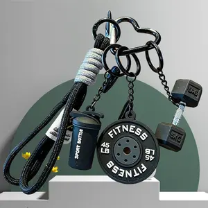 Gym Keychain Dumbbell Barbell Weights, Dumbbell and Kettlebell Pendant, Fitness Lover Purse Charms