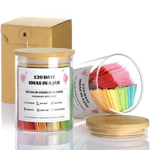120 Date Ideas In A Jar Color Coded Date Ideas Budget-friendly Date Jar Wedding Anniversary Bridal Shower Newlyweds Present for Couples Funny Gift Candy Bag Party Favors Decor