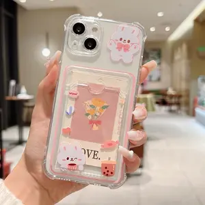Cute Rabbit Pattern Protective Phone Case, Decorative Phone Protector Cover, Phone Accessories Compatible with iPhone 11 12 13 14 15 Pro Max, Cellphone, Smartphone, Casing