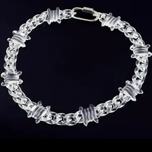 Barbwire Acrylic Necklace - Elegant Design with Unique Shapes, Ideal for Everyday Wear