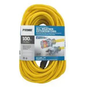 Prime Wire & Cable  100 ft. Bulldog Extension Cable, Yellow
