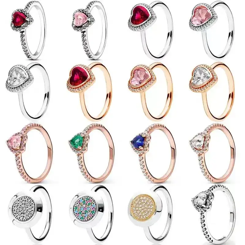 sterling silver high-end elegant heart-shaped ring is a delicate female accessory suitable for daily wear at banquets Women's ring