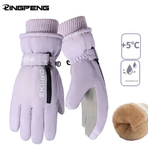 Thick Winter Warm Gloves with Fleece Lining, Mountaineering Training Gloves for Outdoor Sports and Cold Weather, Ideal for Skiing and Cycling, 16 cm Width