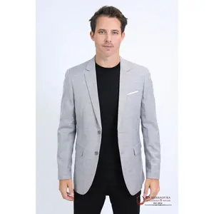 PLATINI MENS MODERN FIT GREY BLAZER -BLZ10536