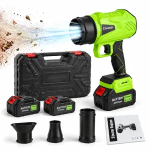 21V Max Cordless Blower Kit with 2 Batteries 3 Nozzles Storage Case & Manual Portable Electric Leaf Blower for Lawn Care & Workshop