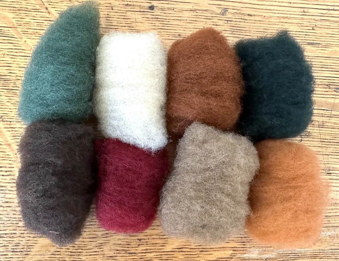 Nome Schoolhouse Corriedale 3D Felting Wool 8 Color Sampler