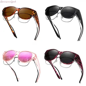 Unisex 4-Pack Polarized Fit Over Sunglasses, Large Frame Trendy Styling Shades with UV400 Protection, Wear Over Prescription Glasses for Driving & Outdoor Activities, Sunglasses for Women, Trendy Styling Sunglasses