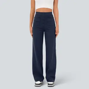 【Creator‘s Pick】Halara DayStretch High Waisted Pockets Straight Leg Casual Pants