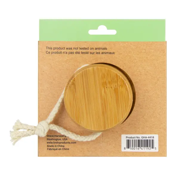 Natural Bamboo Exfoliating Dry Brush with Firm Grip Handle