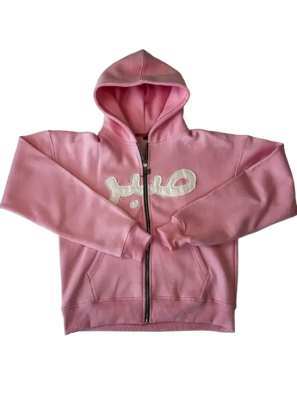 Pink Distressed Sabr Hoodie Cotton Womenswear