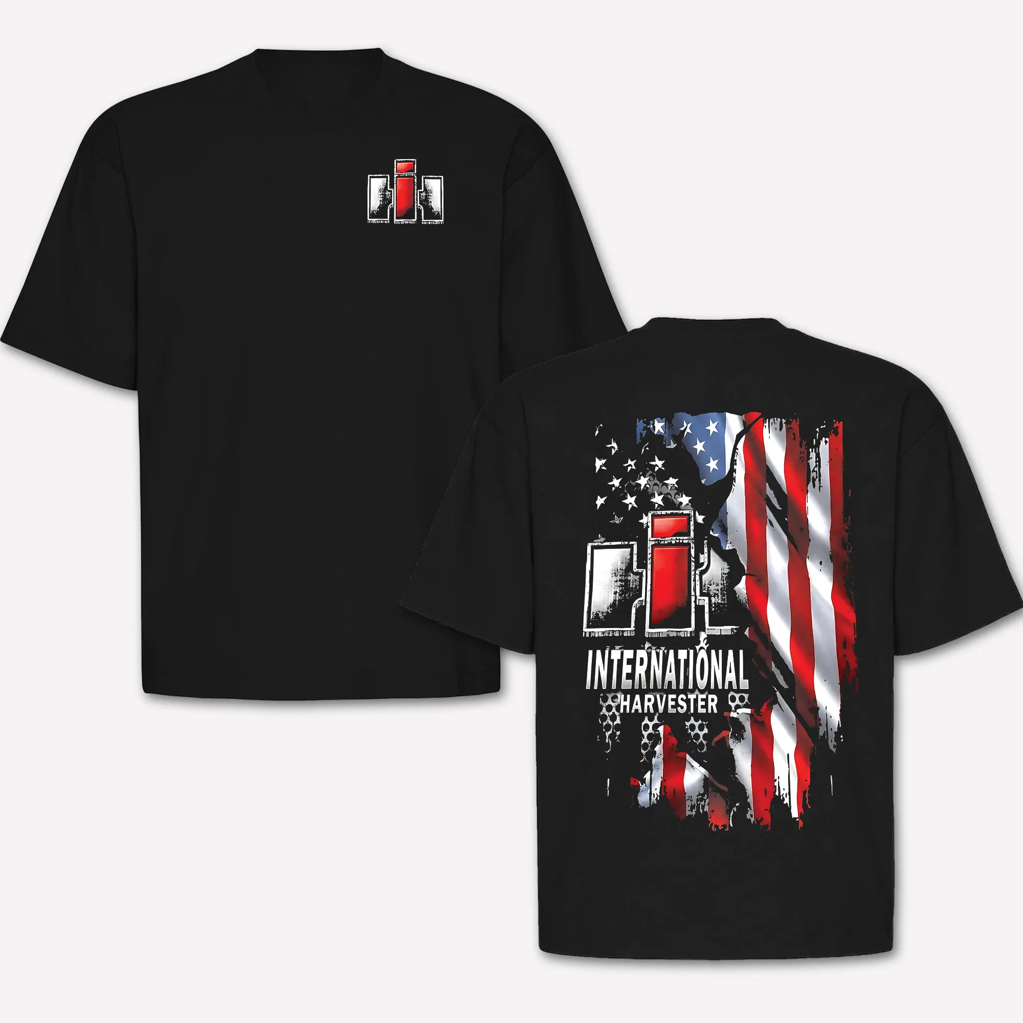 International Harvester Tractor T-shirt Vintage Tee, Case IH Flag US Logo Shirt With Classic Red Tractor Graphic, Retro Farmer Shirt, Farm Life Apparel, Agriculture Gift For Men Women, Ranch Country Farming Lover Tee