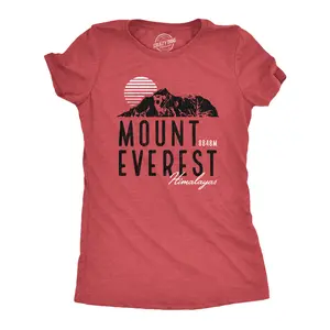 Mens Retro Mount Everest T Shirt Funny Camping Saying Vintage Mountain Graphic Novelty Tee Funny Womens T Shirts Cute Vintage Fashion Casual Ladies T-Shirt Gift Vintage Tops for Women Funny Camping Top Women's Red
