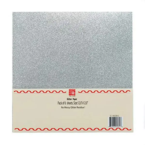 s Glitter Cardstock Paper  No-shed Shimmer Papers Cut Craft And Diy Projects Card Stock Sparkly For Making 12 X Inch 10 Sheets 250 Gsm (sliver)