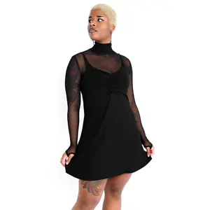 Talena Black Soft Stretch Slip Dress