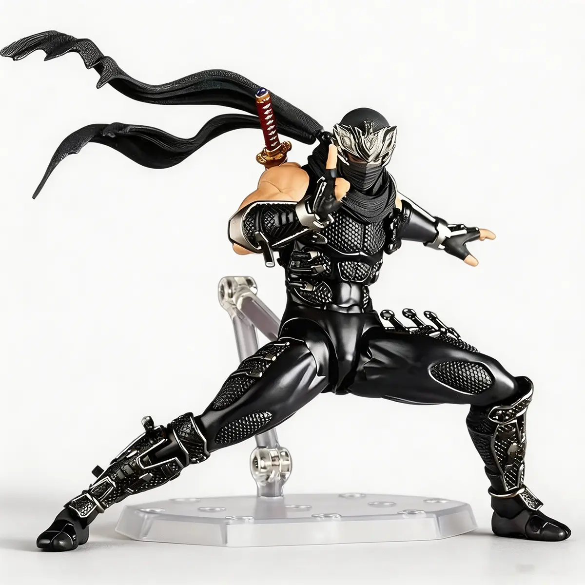 1/12 Scale Ninja Gaiden Ryu Hayabusa Action Figure, Articulated Ninja Warrior Collectible Model with Full Weapon Accessories for Gamer Collection & Desktop Display