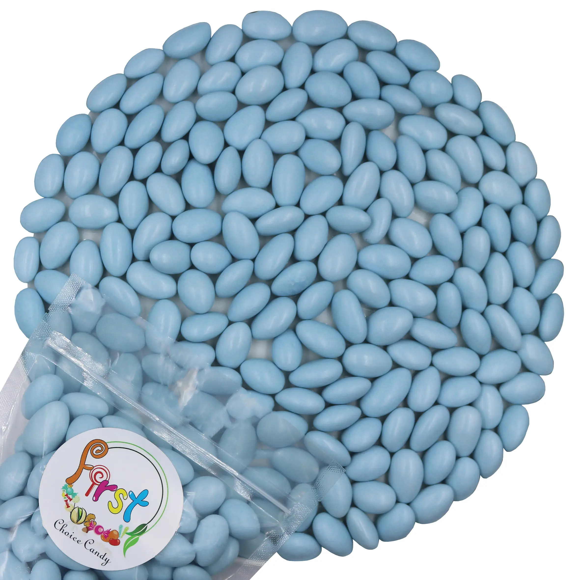 BABY BLUE JORDAN ALMOND CANDY 2LB BAG BABY BLUE JORDAN ALMOND CANDY 2LB BAG
