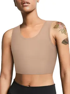 Women's Shapewear Top for Tomboy Transgender Ftm Lesbian Girls Teens, Sports Bra for Flat Chests, Solid Sports Bra, Casual Style All Seasons