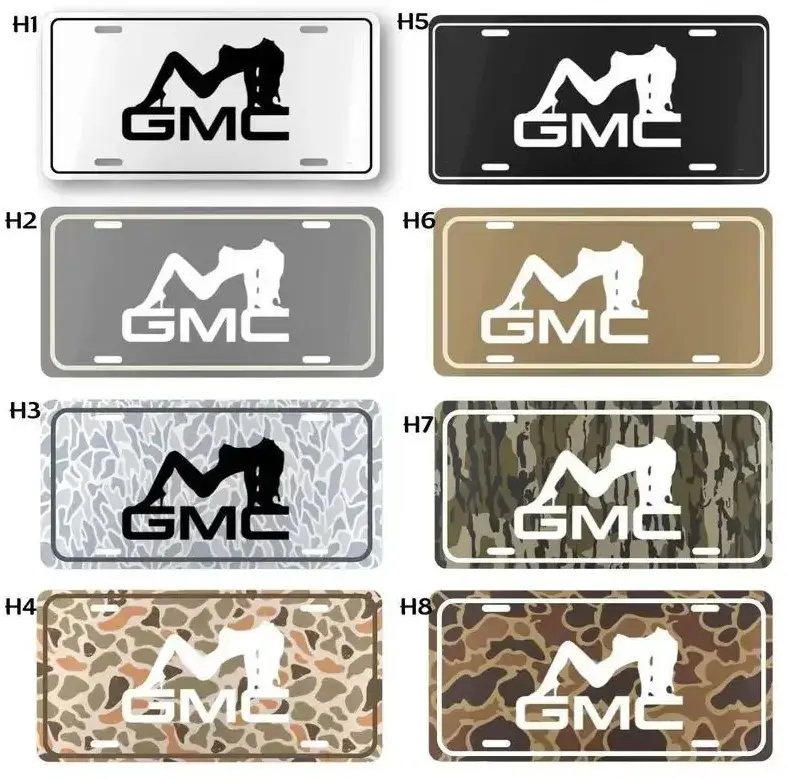 [GMC Girl, Truck Fan, Camouflage & Outdoor Vibe] GMC Girl Camouflage Aluminum License Plate, 12x6 Front Car Tag, GMC Truck Fan Outdoor Enthusiast Vehicle Vanity Decor