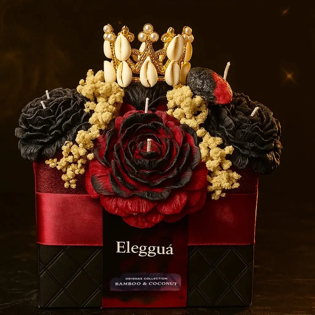 Elegguá Inspired Handmade Soy Wax Candle Bouquet