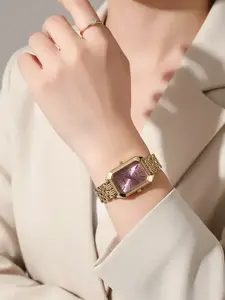Women's Elegant Fashion Square Dial Quartz Watch, Modern Fashionable Wristwatch, Fashion Watch for Party, Daily Clothing Decor, Trendy All-match & Exquisite Watch for Gift, without Box