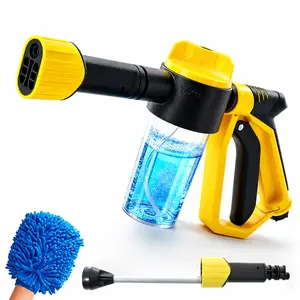 Car Wash Foam Gun Kit for Garden Hose, Foam Cannon with Microfiber Wash Mitt, High-Pressure Nozzle & 3 Spray Modes for Cars, Trucks, RV & Motorcycles