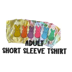 Adult size SHORT SLEEVE TSHIRT Easter, peeps, matching mom and me multi colored tiedye crewneck Tops  Sweatshirts Comfortable