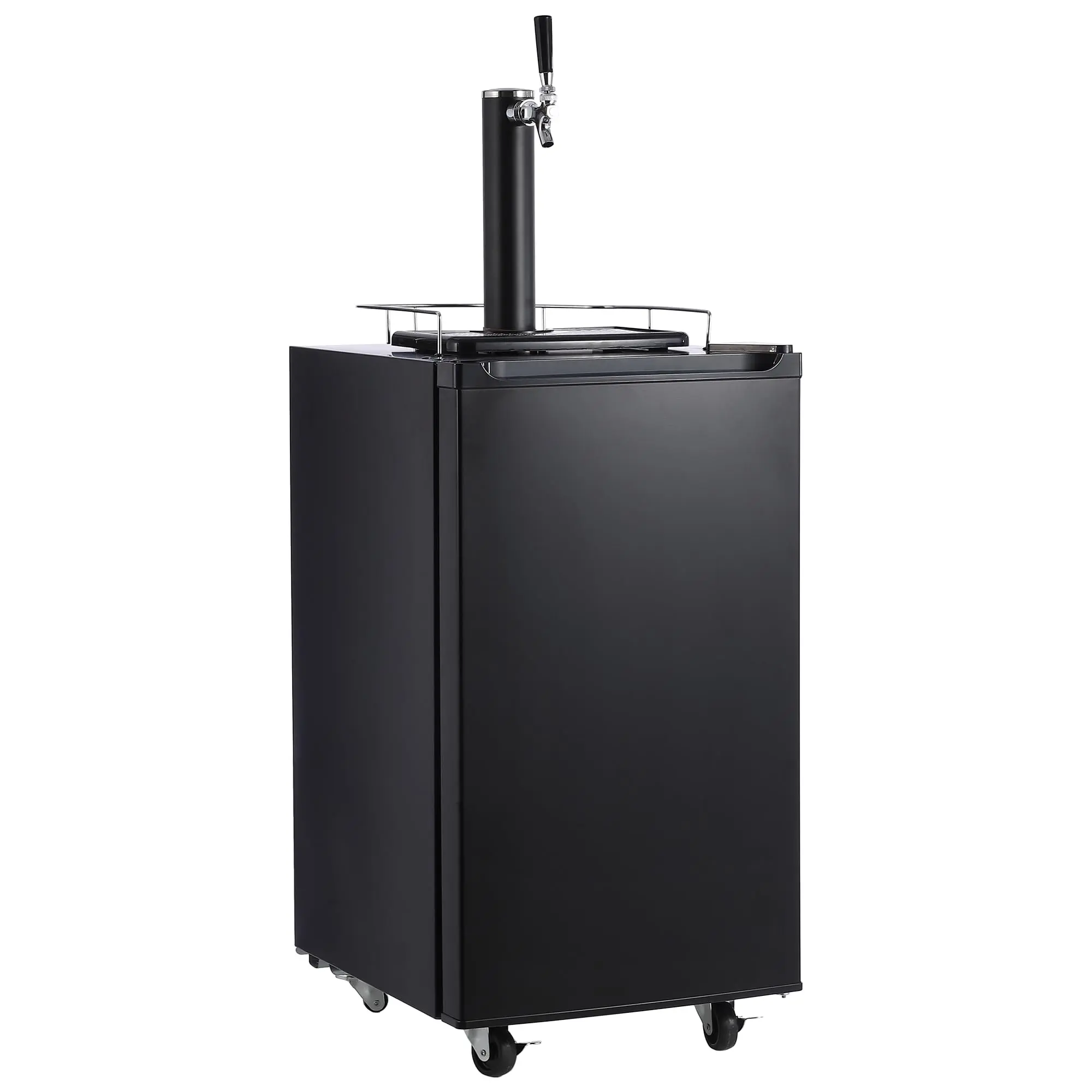 【GARVEE】Kegerator and Keg Beer Cooler, Single Faucet Draft Beer Dispenser, Full Size Keg Refrigerator With Shelves, Stainless Steel, Drip Tray & Rail