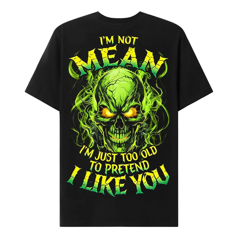 Chaosmoda Generation X I’M Not Mean I’M Just Too Old To Pretend I Like You Custom Year Skull T-shirt