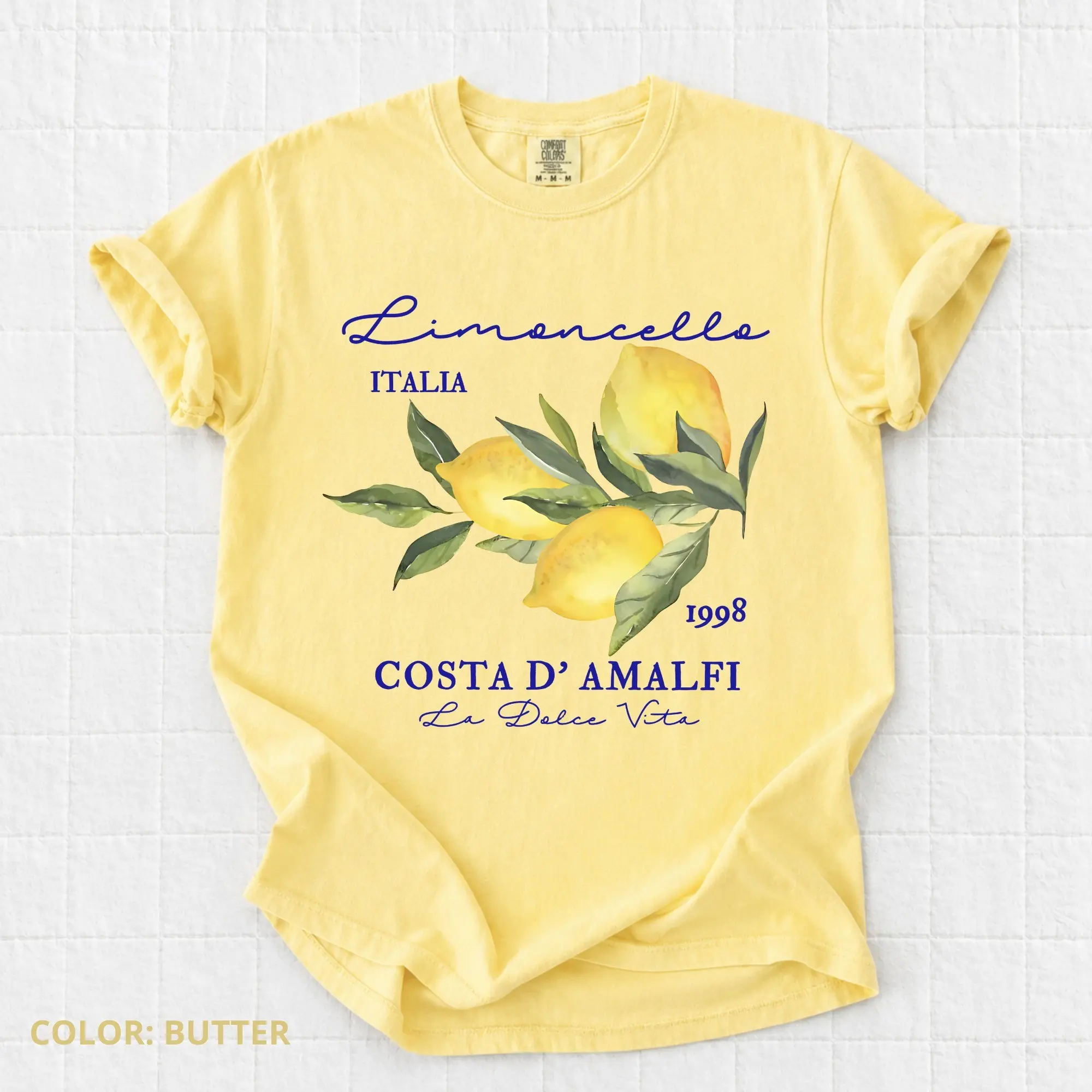 Comfort Colors Retro Limoncello La Dolce Vita Tee, Lemon T Shirt, Italy T-shirt, Coastal Granddaughter Aesthetic Amalfi Coast, Summer TShirt Gift Graphic Tee
