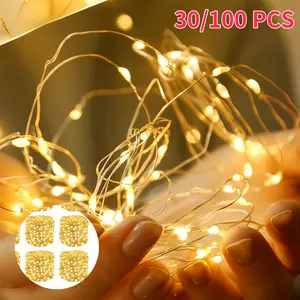 30/100 pieces decorative light strings, 6.5-foot 20 leds, suitable for DIY parties, birthdays, bouquets, gifts, weddings, Christmas, and Valentine's Day decorations