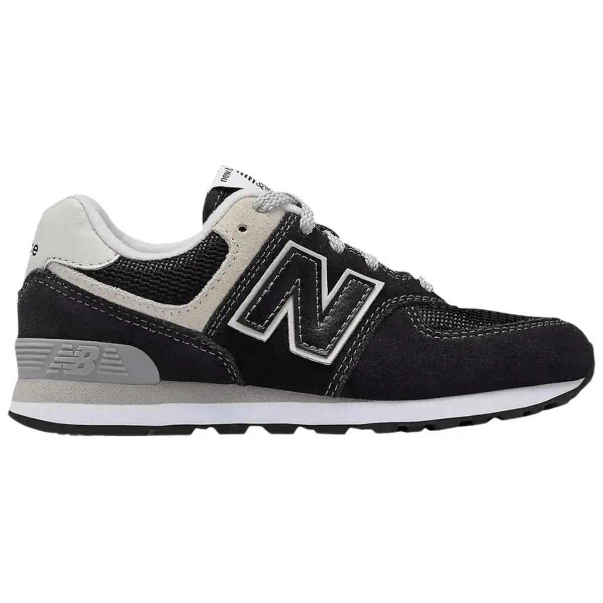 New Balance 574 Core Black Grey Youth Fashion Shoes New