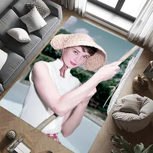 Audrey Hepburn (11) Stylish and creative printed pattern doormat for hallways, bathrooms, and entryways.  Home decor for living rooms, bedrooms, and bedside areas.  Suitable as Halloween, Chris