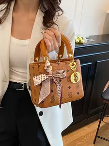 Elegant Fashion Handbag for Women, Vintage Print Small Square Bag, Shoulder Bag, Crossbody Bag, All Seasons, Stylish Grocery Basket, Elegant Square Handbags