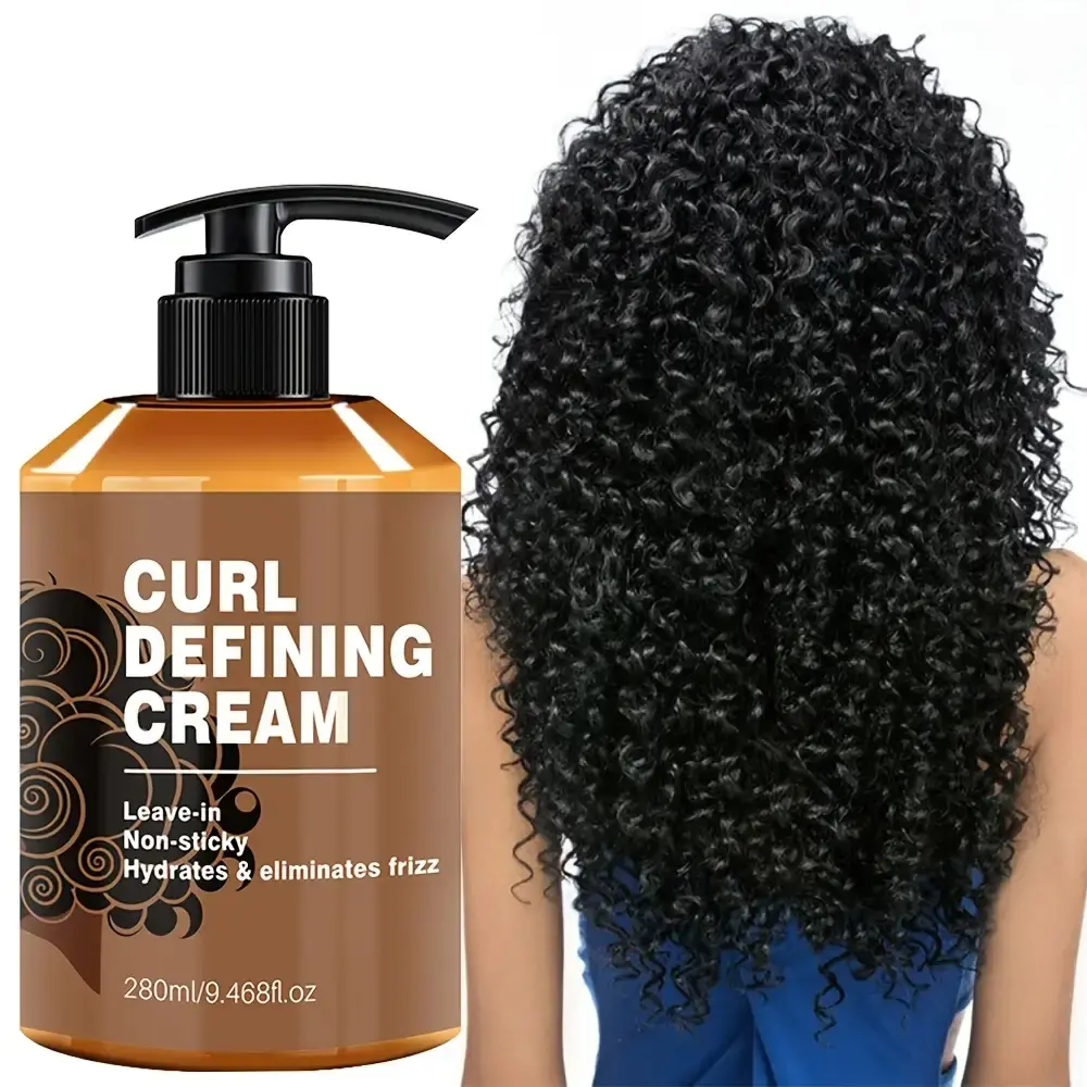 Adult Curl Defining Cream, 9.47oz Moisturizing Styling Gel with Moroccan Oil, Suitable for Normal Hair, Long-Lasting Hold, Anti-Frizz Care, Hydrating, Moisturizer, Haircare, Moisture
