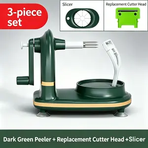 Manual Fruit Peeler, Handheld Rotary Apple & Pear Peeler Machine, 5-Second Quick Peeling Tool, Multifunctional Fruit Corer and Slicer, Labor-Saving Kitchen Gadget for Apples, Pears and Most Fruits, Easy Operate Household Fruit Skin Remover