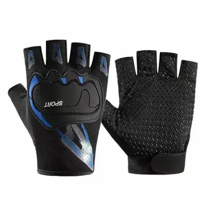 Men's Sports Fitness Cycling Half Finger Gloves, Gym Accessories, Breathable & Durable, Ideal for Gym Workouts & Outdoor Activities