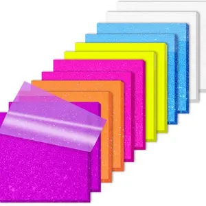 Transparent Sticky Notes 600 Sheets Frosted Glitter 3x3 Inch High Glass-Like Clear See Through Post Self-Adhesive Tape flags for Journaling Office School Teacher Planer Bible Supplies Study