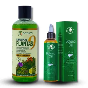 VIRAL Herbal Shampoo 9-Plant–16.9 fl oz–with Cacahuananche, Sangre de Grado, Bergamot, Aloe, Rosemary & More Paraben-Free + 4 oz Batana Oil – Strengthening & Nourishing Hair Combo – Natural Hair Care BE