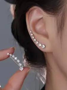 S925 Sterling Silver Earrings with 7a Moissanite Stones, Minimalist Design Alternative Diamond Elegant Jewelry Gift for Anniversary Christmas