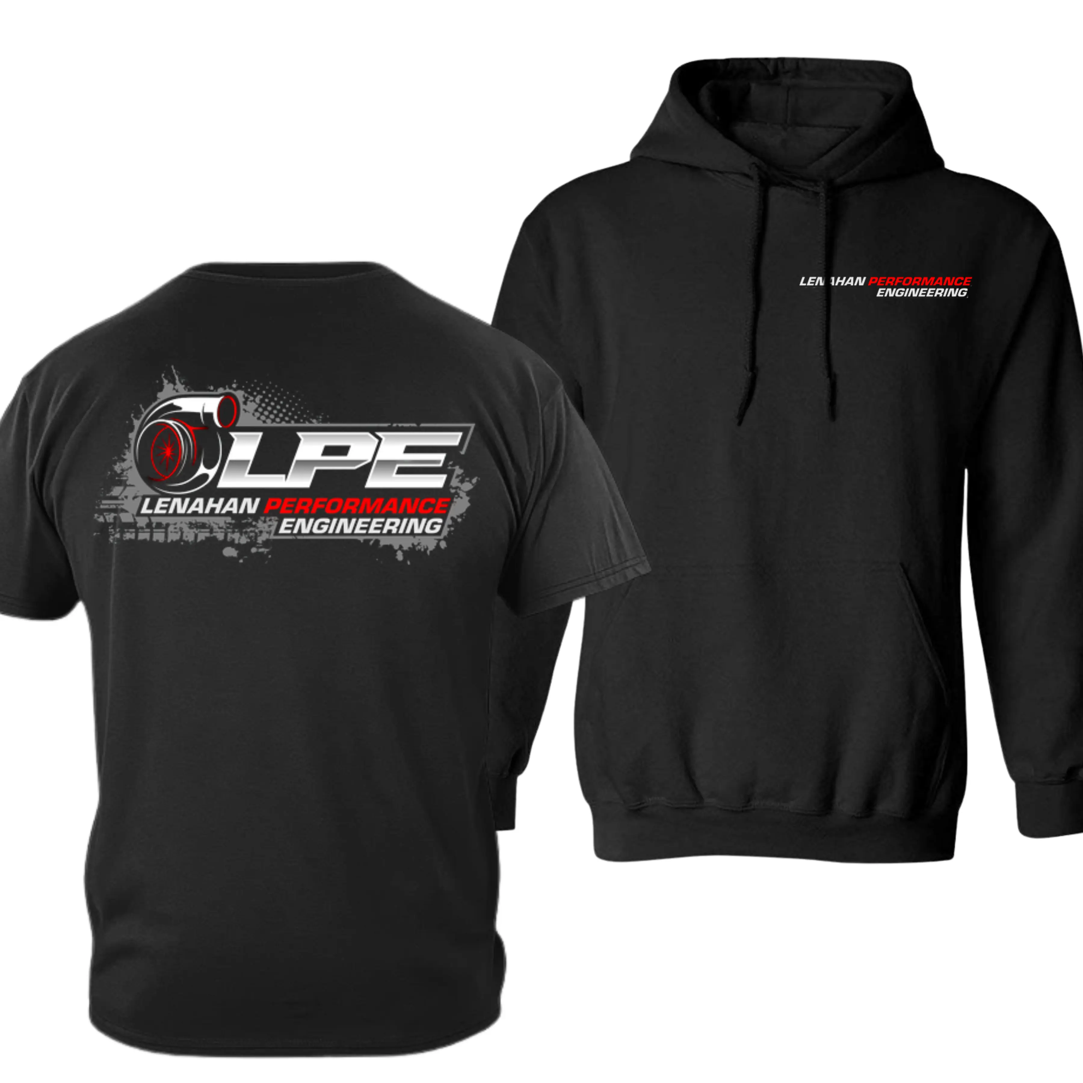 LPE Lenahan Performance Engineering Graphic Tee with Turbo Logo Design - Black Cotton T-Shirt Gift for Diesel Truck Enthusiasts and Performance Builders