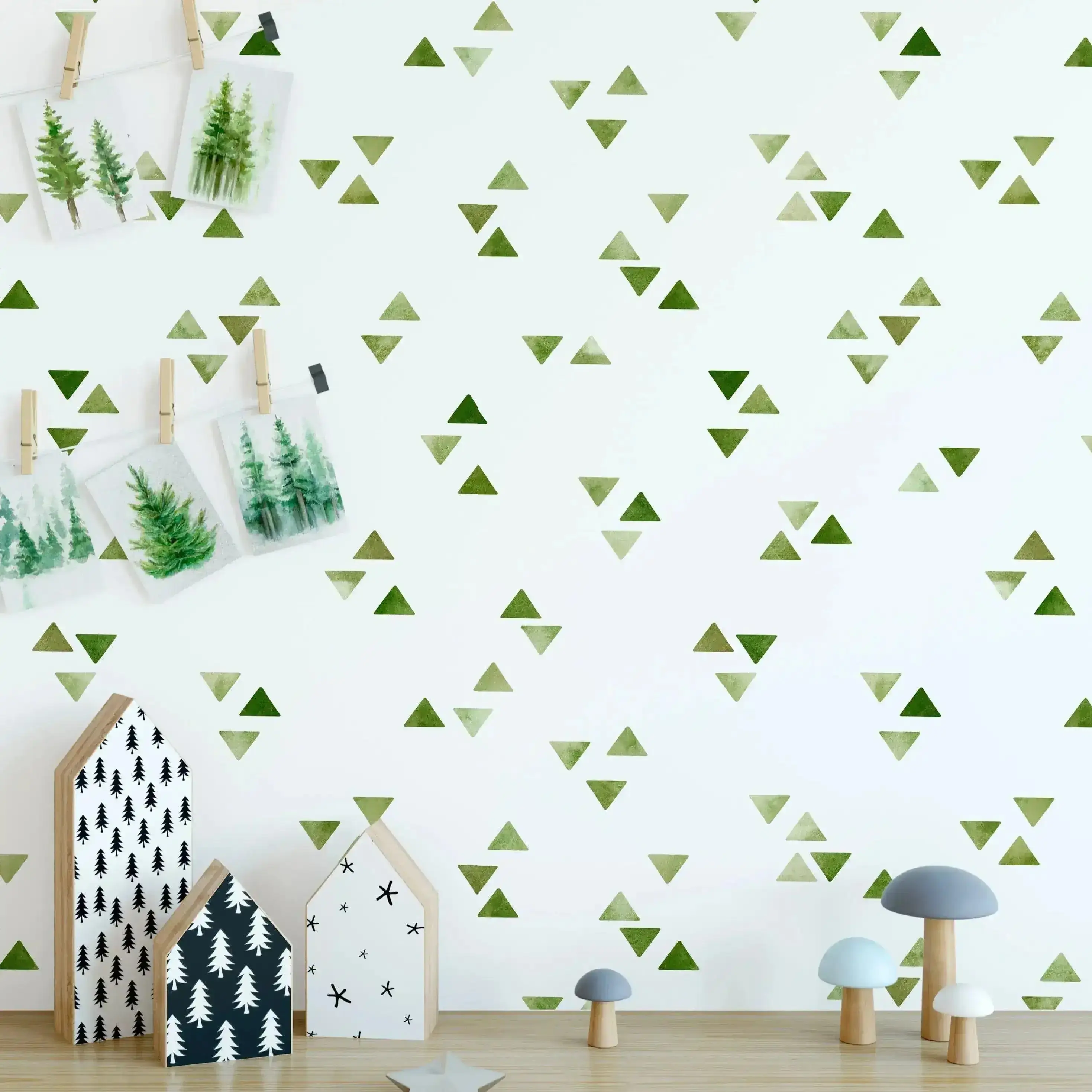 Minimalistic Green Triangle Wallpaper