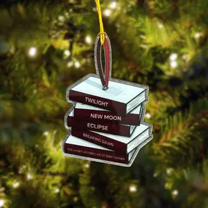 [ARRIVE AFTER CHRISTMAS] Twilight Mini Book Stack Ornament, Bookish Christmas Decor for YA Fans