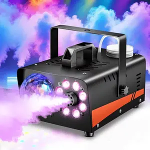 600W Smoke Machine with 13-Color LED Ball Light 3000CFM Strong Fog Output 4 Modes Heavy Duty Cast Iron for DJ Stage Wedding Party Christmas