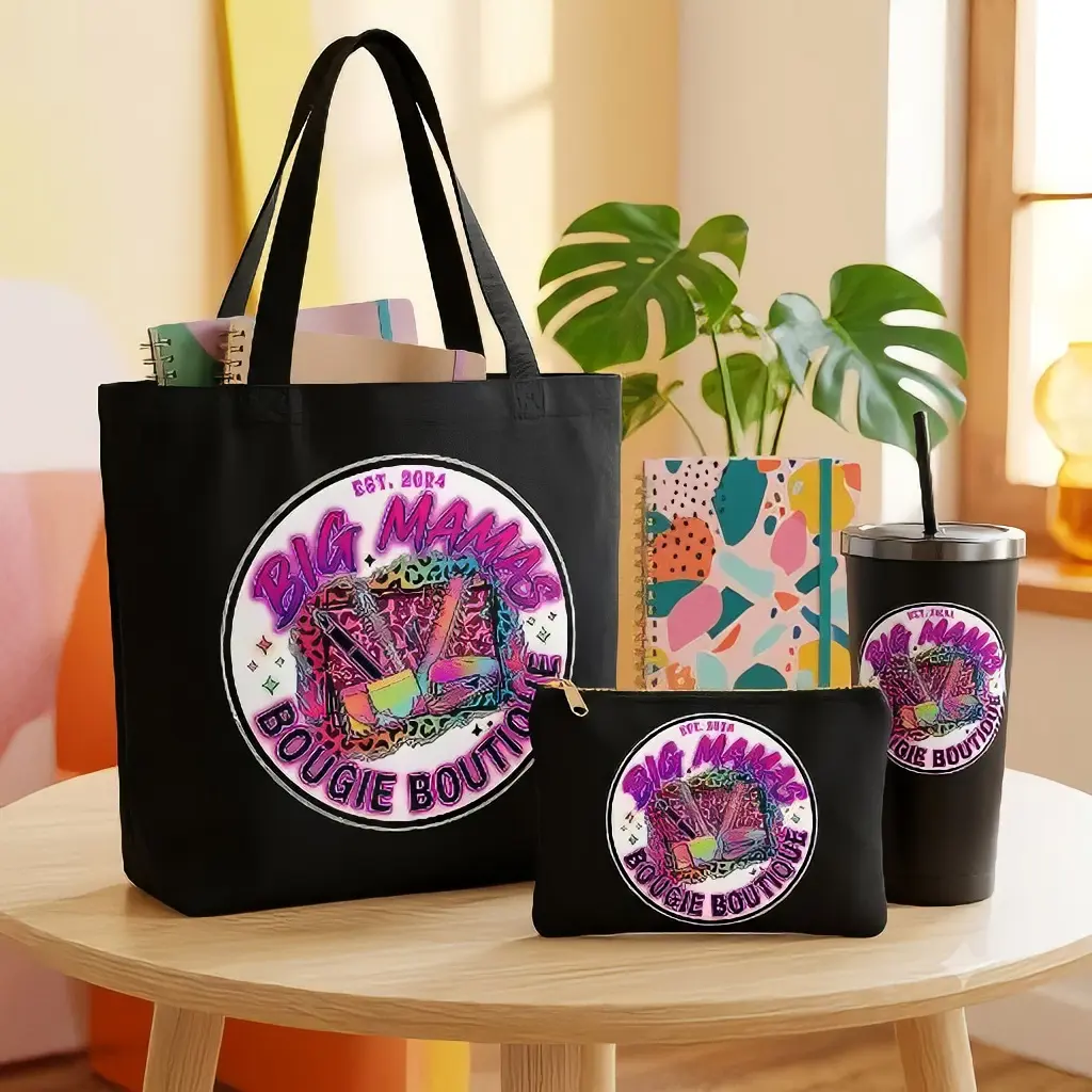 Big Mamas Bougie Boutique Customizable Tote Bag & Wallet Set with Vibrant Design