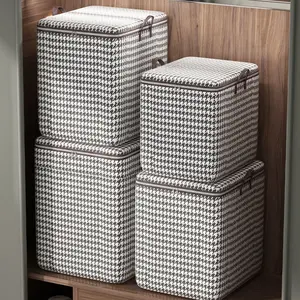 Large Capacity Storage Box with Lid, Multi-Functional for Clothes, Blankets, Bedding, Moving, Closet, Bedroom, Dormitory Essential, High Capacity Storage