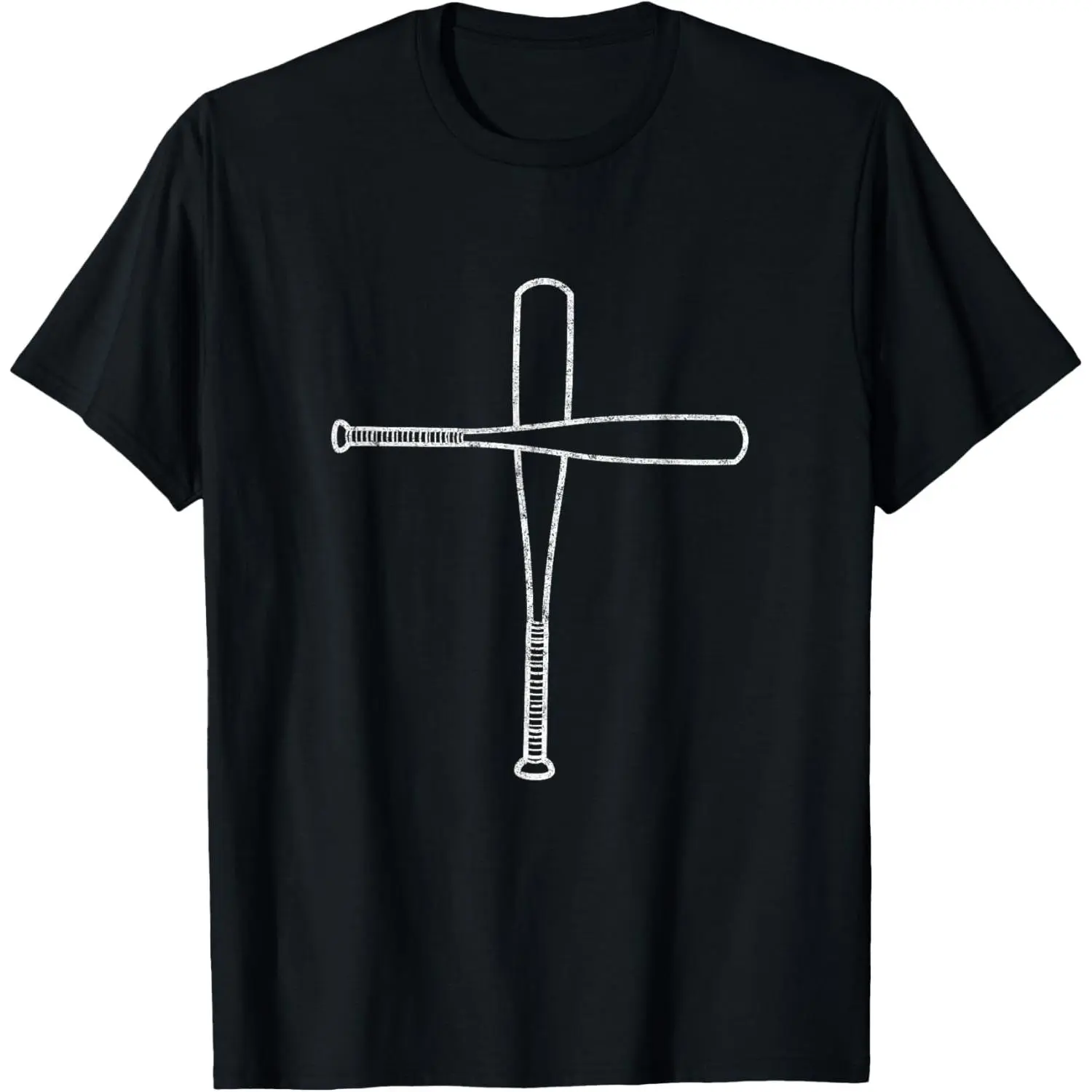 Cross Baseball Bats Christian Faith Sports Coach Pitcher T-Shirt,Made in USA